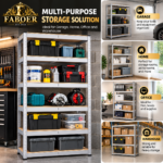 5 Tier Racking Shelf Heavy Duty Garage Shelving Storage Shelves Unit 180x90x40cm - Image 4