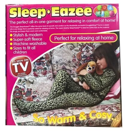 Kids Unisex Snuggle All-in-One Sleep-Eazee Jumpsuit Sleepwear Pajamas Sleepwear Leopard Small