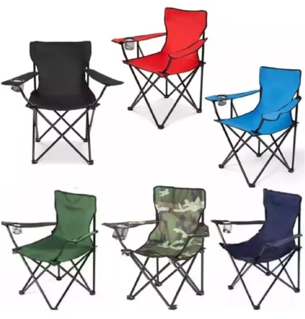 2 x Folding Camping Chairs Lightweight Outdoor Patio Garden Beach Chair Fishing Seat