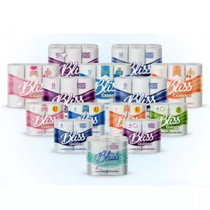 40 x Bliss Essence Scented Luxury Quilted 2Ply Bathroom Toilet Tissue Paper Roll