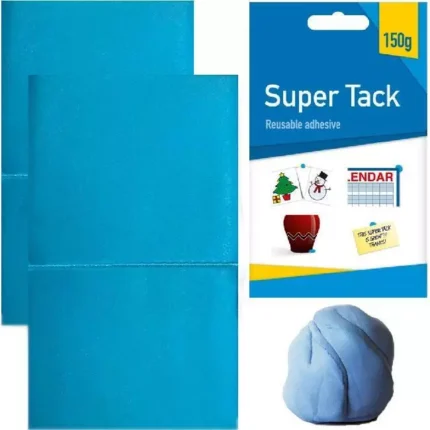 2x 75g Super Tough Tack Blue Tac Reusable Handy Size Sticky Adhesive Putty Glue