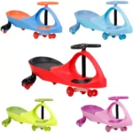 FLICKER SWING CAR RIDE ON SWIVEL SCOOTER KID TOY WIGGLE GYRO TWIST & GO PUSH CAR