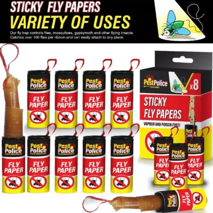 Fly Catcher Insect Trap Killer Bug Flies Wasp Sticky Paper Strong Glue Roll Tape