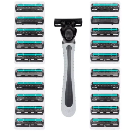 21Pcs Razor Blades Men Smooth Sensitive Shave Head Hygiene 3 Blade Hair Removal