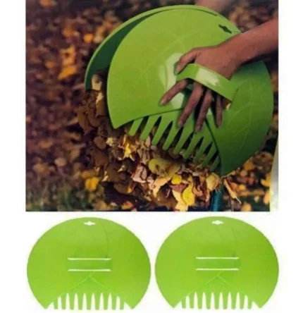 Leaf Grabber Pair Hand Held Collector Grabs Gather Leaves Garden Cleaning Scoops