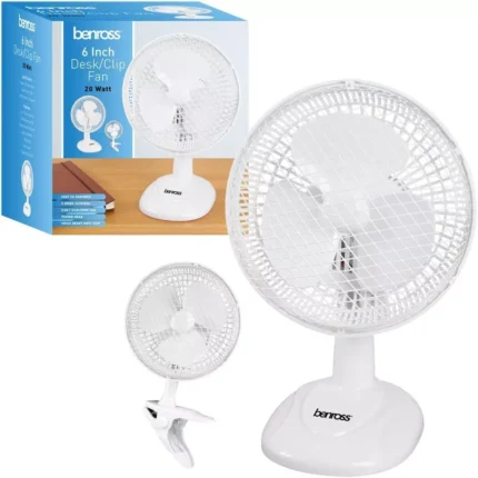 6" clip on Desk Table Work Fan Portable 2 Speed Electric Air Cooling Home Office