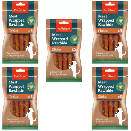 25pk Dog Chews Treats Rawhide Twists Sticks Wrapped in Chicken Meat Healthy Food