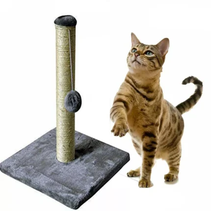 Cat Scratching Post Hanging Ball Soft Plush Base Kitten Play Pole 40cm Large