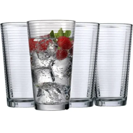 6 x 220ml Highball Tumbler Long Drink Glasses Juice Crystal Water Drinking Glass
