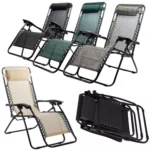 Garden Reclining Zero Gravity Patio Sun Lounger Folding Chair Bed Rocker Outdoor