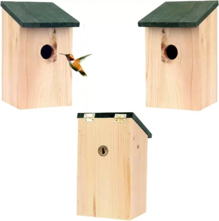 WOODEN BIRDS NESTING NEST BOXES BIRDHOUSE SMALL BIRD BLUE TIT ROBIN SPARROW WOOD