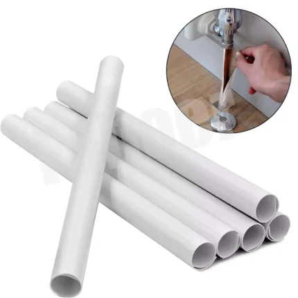 8Pc White Radiator Pipe Long PVC Sleeves Shrouds Snap Around Pipes Cover 19.5cm