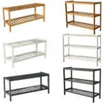 Faboer 2/3 TIER WOOD NATURAL BAMBOO SHOE RACK ORGANISER STAND STORAGE SHELF UNIT