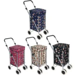 6 Wheels Foldable Caged Shopping Trolley Cart Grocery Folding Market Laundry Bag