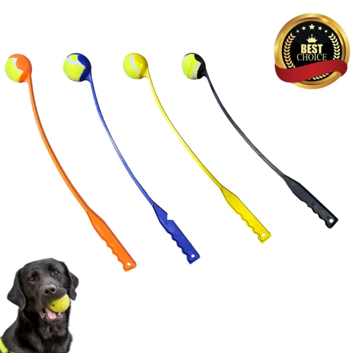 65 CM DOG BALL LAUNCHER THROWER PET TRAINING FETCH RETRIEVE CHUCKER ...
