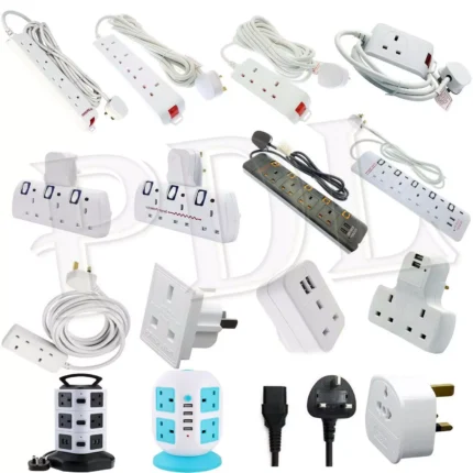 2 4 6 WAY - 2M 3M 5M 10M EXTENSION LEAD CABLE TRAVEL ADAPTORS EXTENSION SOCKET