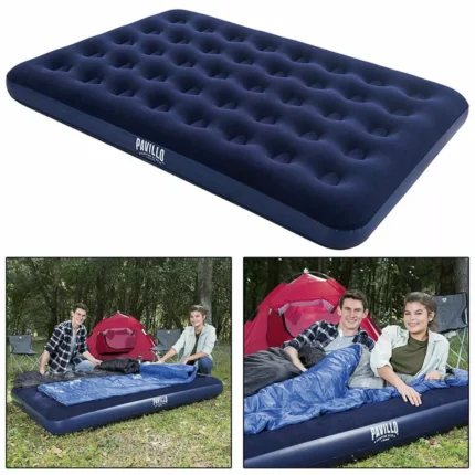 Bestway Inflatable Flocked Air Bed Double Mattress Airbed Camping Blow Up Pump